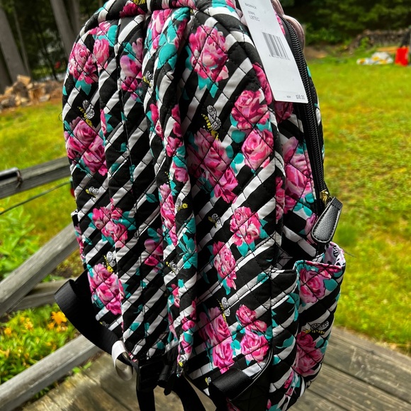 Betsey Johnson Quilted Roses Bees Backpack - Picture 5 of 11